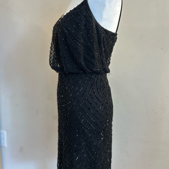 Elegant black beaded mini dress size 0 - Picture 3 of 16